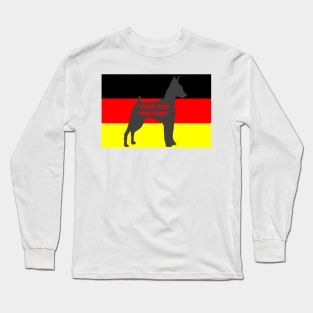 miniature pinscher name silhouette on flg Long Sleeve T-Shirt